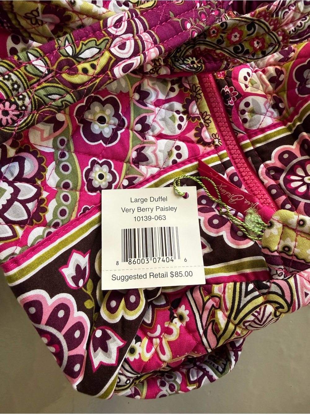 Vera Bradley Large Duffle Bag in Very Berry Paisley - Picture 5 of 5